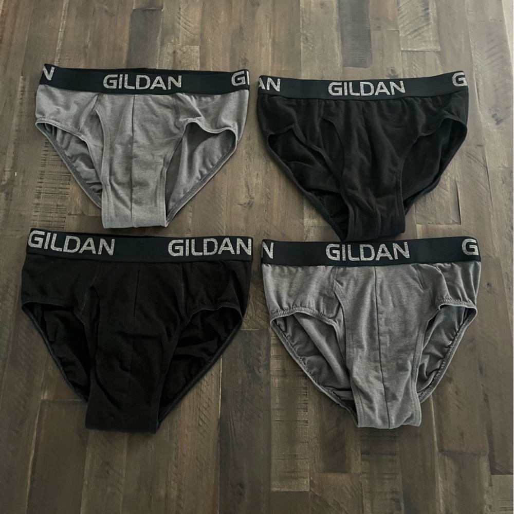 MENS GILDAN COTTON STRETCH BRIEFS 4 PAIRS